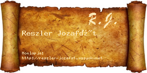 Reszler Jozafát névjegykártya